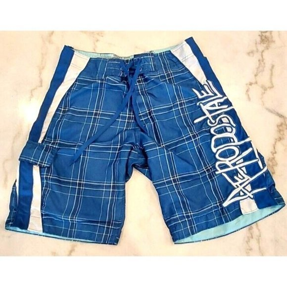 Aeropostale Other - Aeropostale Board Shorts Swimming‎ Blue Plaid Designs Size 32